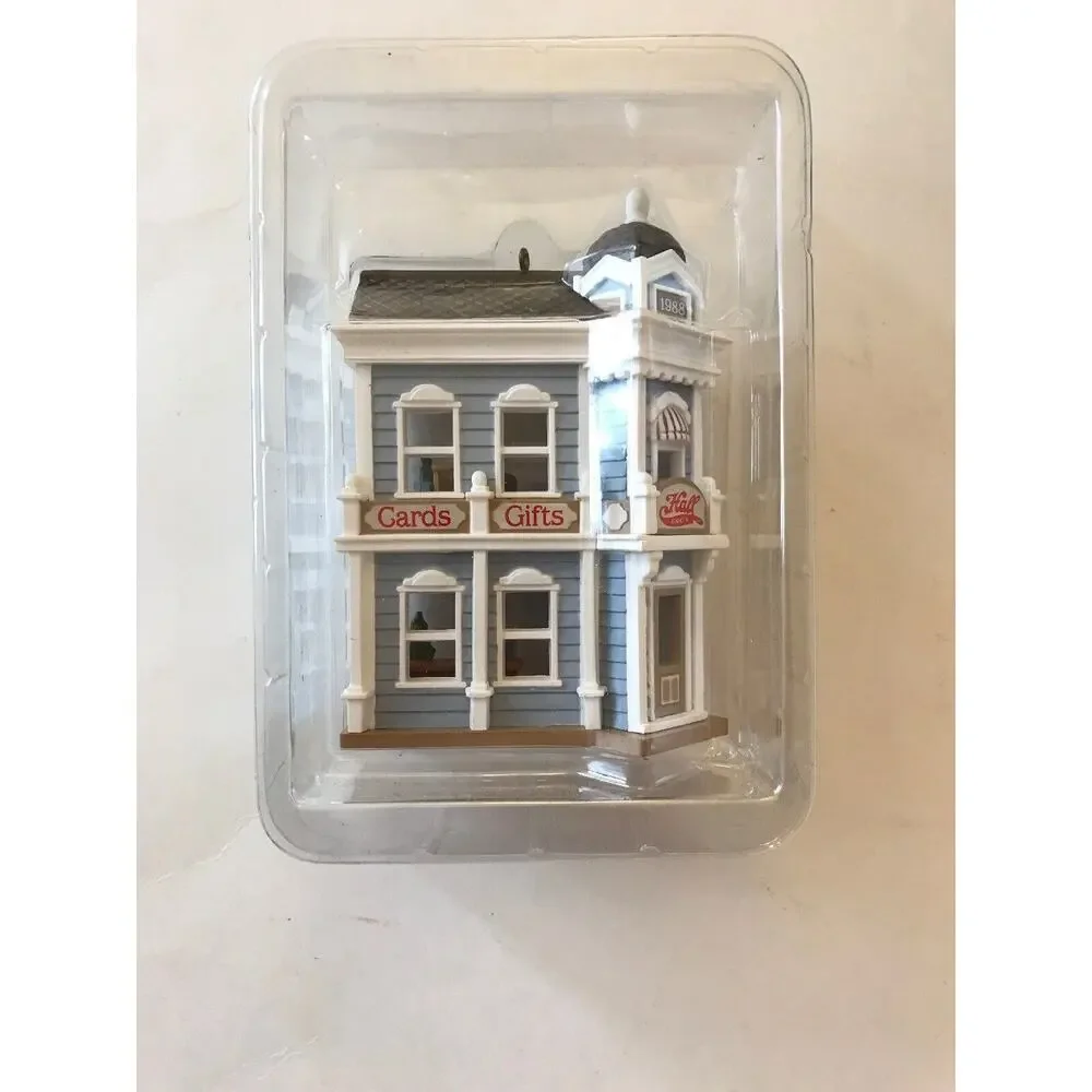 Hallmark Ornament HALL BROS CARD SHOP 5th In Series 1988 Nostalgic Houses Boxed